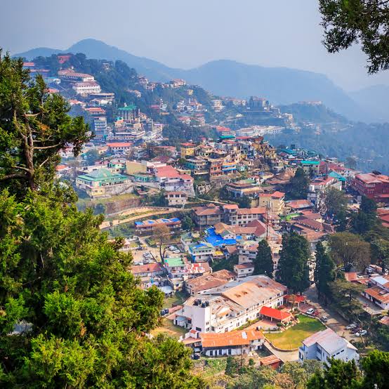Mussoorie hills and Mall Road